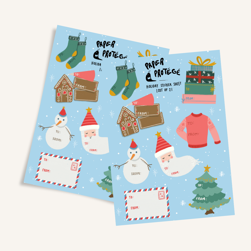 Holiday Festivities Gift Tag Sticker Sheet