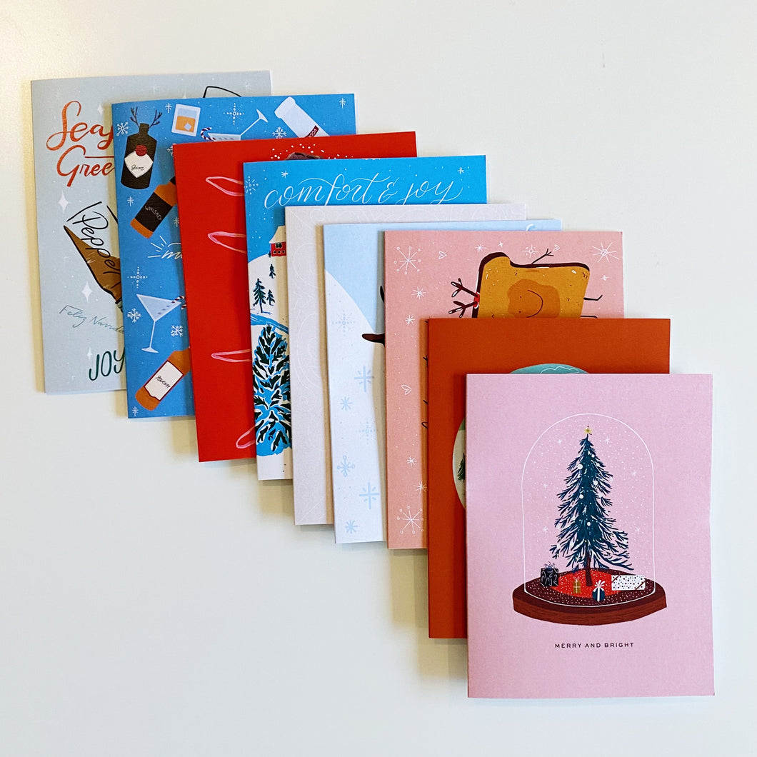 Assorted pack of 5 holiday cards